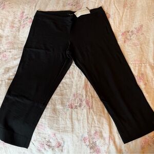 Eileen Fisher Black Cropped Pant with Snaps - NWT - Large